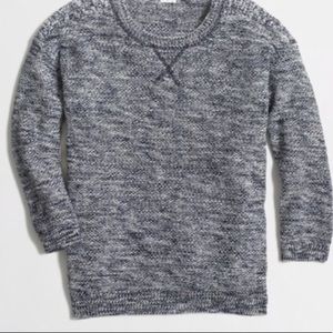 Jcrew Navy and White Marle Cotton Sweater